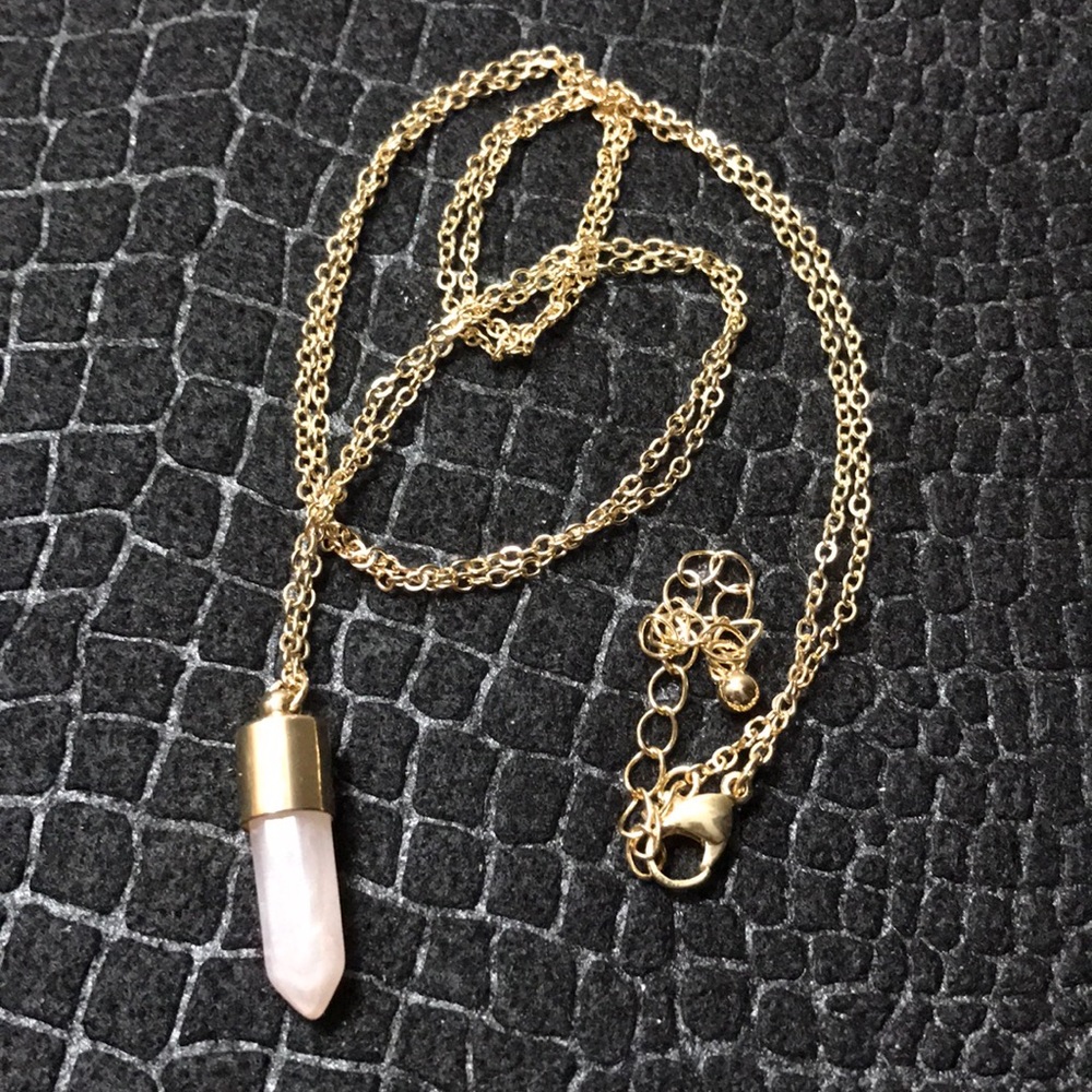 Pink Swirled Stone Necklace